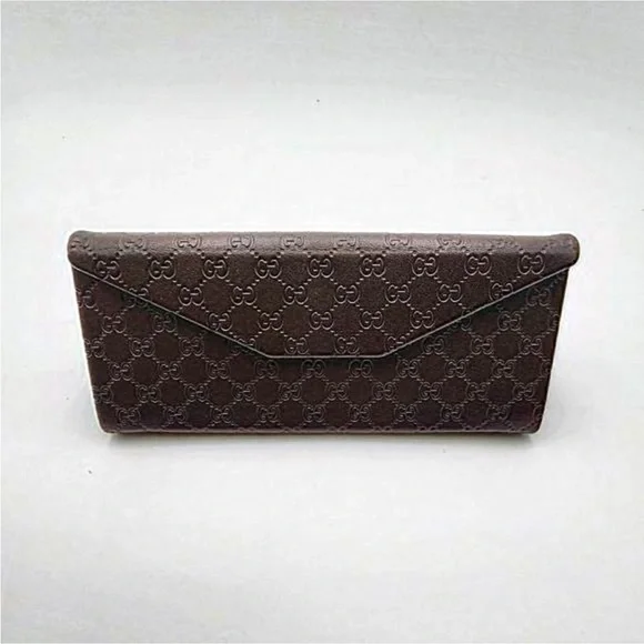 Gucci | Accessories | Gucci Brown Monogram Leather Glasses  display picture 1